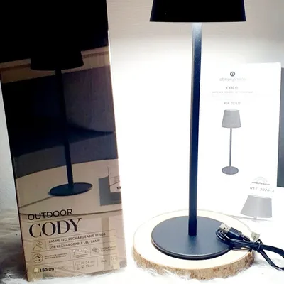 Lampe led usb de table acier inoxydable noir